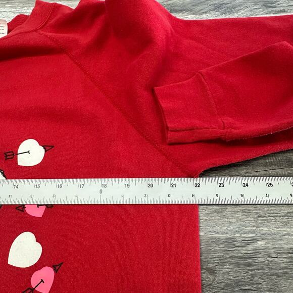 Vintage 1992 Tultex Red Womens XL Heart Teddy Bear West Virginia Sweatshirt - Picture 5 of 9